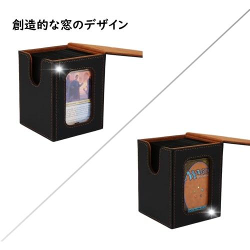 Venssu Deck Case, Trading Card Case with Card Display Window, Holds 100 Cards, Double/Triple Sleeved, Vertical Entry, Two Dividers, and One Top Loader