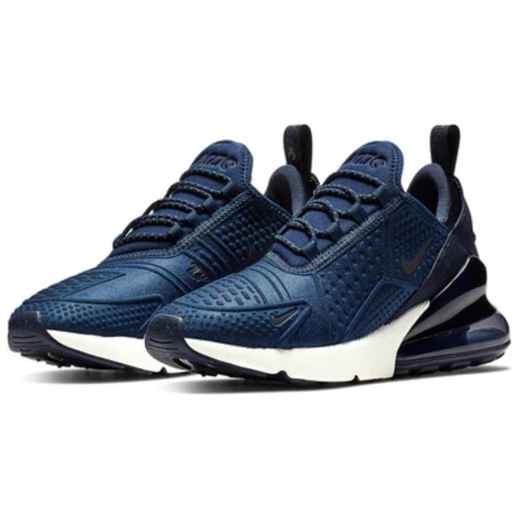 Nike Air Max 270 Классические Минималистичные Низкие Кроссовки для Повседневной Носки Детские Кроссовки Синие AJ7372-400