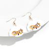 Cute Glasses Dog Acrylic Earrings for Women Funny Japanese Style Pet Puppy Drop Earring Creative Jewelry Birthday Gifts