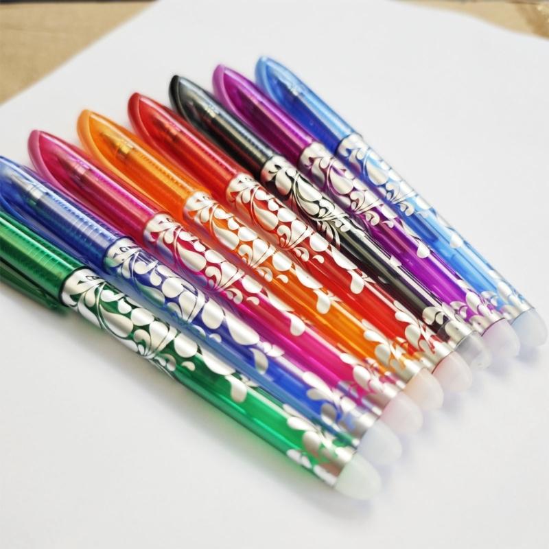 8 Colors Erasable Pen 0.5mm Gel Ink Pen Neutral Pen Quick-Drying Gel Pen with Refills School Supplies for Student