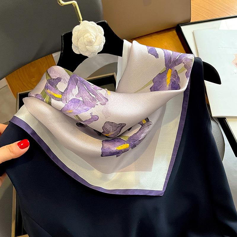 100% Натуральный Шарф из Шелка Женский Квадратный Галстук на Шею Шарфы Шали Накидки для Леди Фуляр Шарфы Пашмина Женский Хиджаб Бандана буфанда