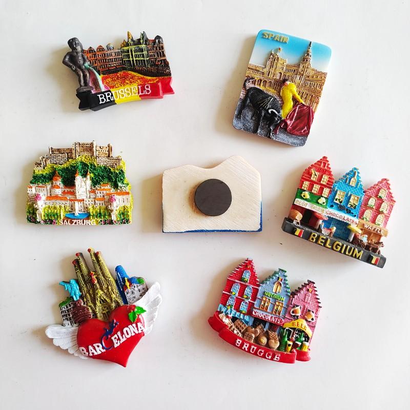 Бельгия Нежный Магнит на Холодильник Брюгге Брюссель Испания Австрия Смоляной Туристический Сувенир Магнитные Магниты Кухня Украшения Дома