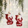 2PCS Santa Clause Xmas Ornament Ball Plastic Xmas Baubles Christmas Tree Ornament  Scene Making
