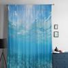 Ocean Summer Wallpaper Sunshine Tulle Window Curtains for Bedroom Luxury Home Decor Drapes In Living Room Chiffon Panels