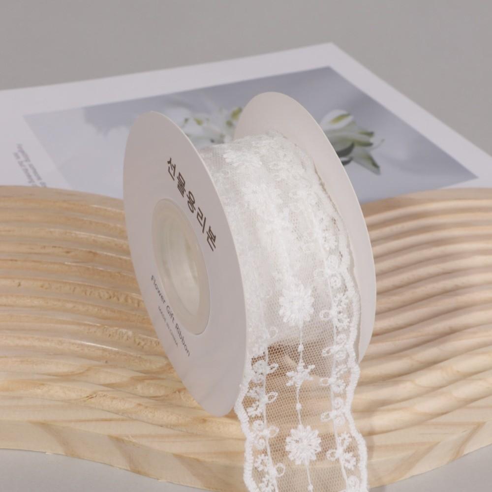 Floral Embroidery Floral Lace Trim Ribbon 5 Yards/Roller Gifts Packaging Material Lace Roll Trim