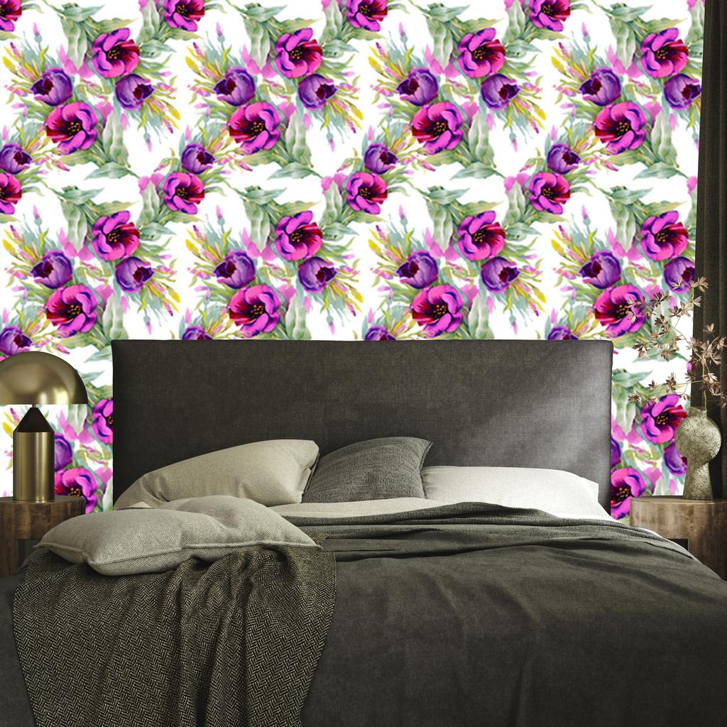 Bright Colorful Peonies Wallpaper for Living Room and Bedroom 50x1000
