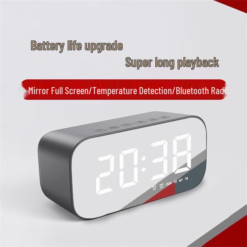 Weisheng Mirror Bluetooth Speaker with Alarm & Thermometer