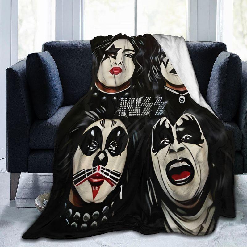 KISS Rock Band 3d одеяло с принтом, фланелевое одеяло, супер мягкое флисовое одеяло, теплое одеяло для спальни, дивана, дивана, подарки