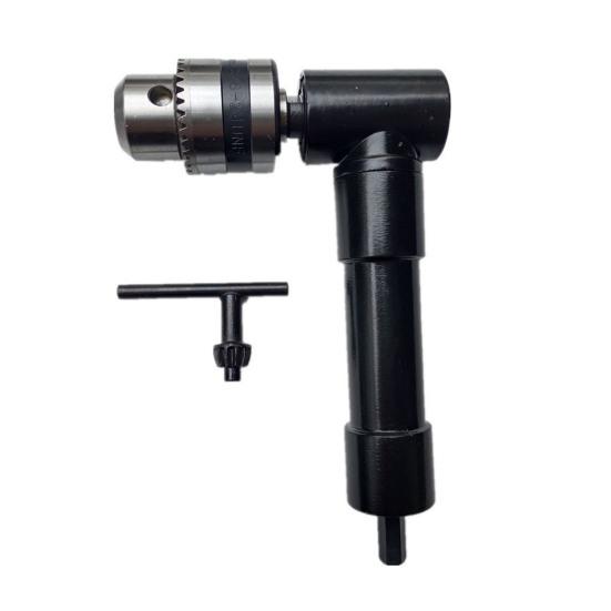 Right Angle Chuck for Power Drill 90 Degree Attachment, Corner Adapter with 0.8-10mm 3-Jaw Chuck, Compatible Most Bits Metal