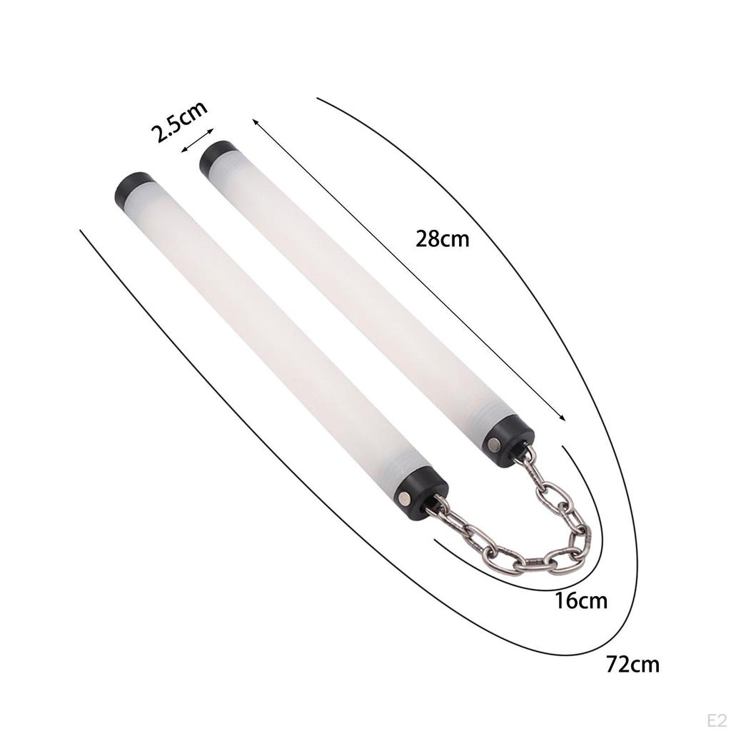 Светящиеся красочные светодиодные нунчаки для занятий спортом каратэ Винчунь 28 см, 2 лампы