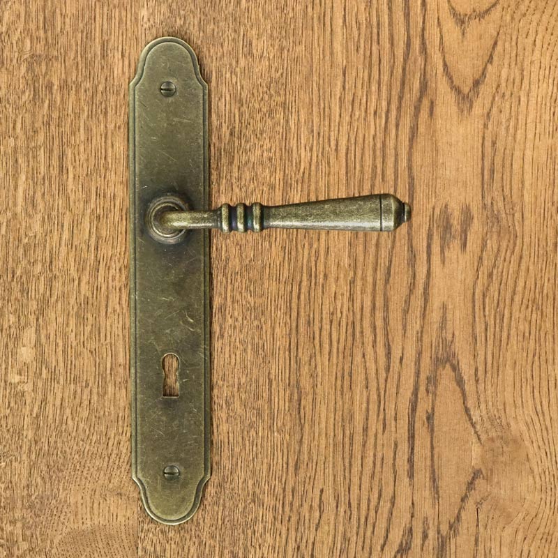 DEVON door handle with key plate 72mm ANTIQUE GOLD