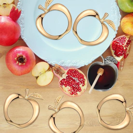 6 шт. Кольца для салфеток в виде фруктов Кольца для салфеток на еврейский Новый год Декоративные держатели для салфеток из сплава для Рош ха-Шана Рождества Свадеб Вечеринок
