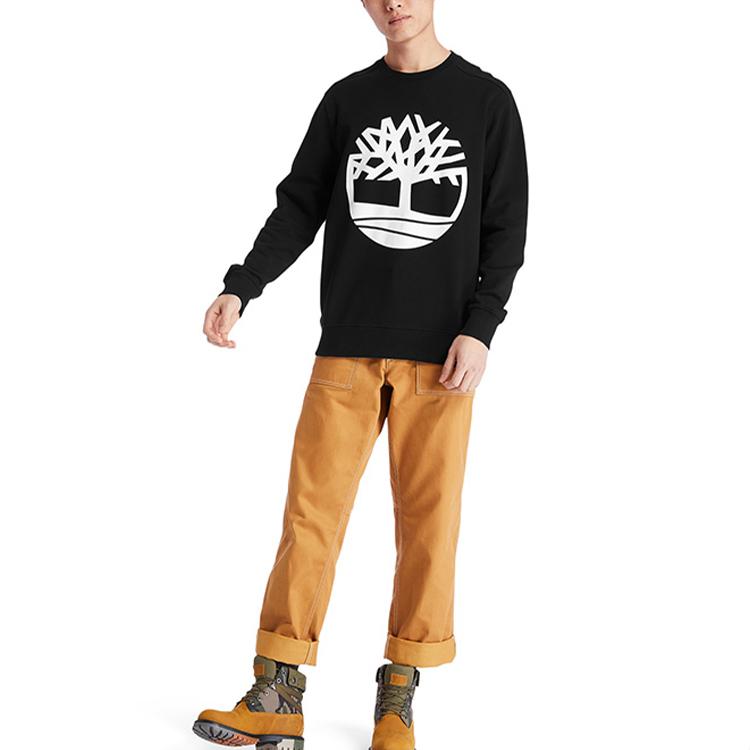 Timberland Sweatshirts Men's Black Crew Neck Moderate Regular A2BJ8-N92