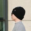 New Thermal Knitted Wool Hat Men'S Pullover Hat Solid Color Versatile Casual Outdoor Letter Cold Hat