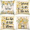 Vikama Желтые Цветочные Наволочки Hello Spring Наволочки для Подушек 45X45См Весна Лето Домашний Декор Наволочки для Дивана