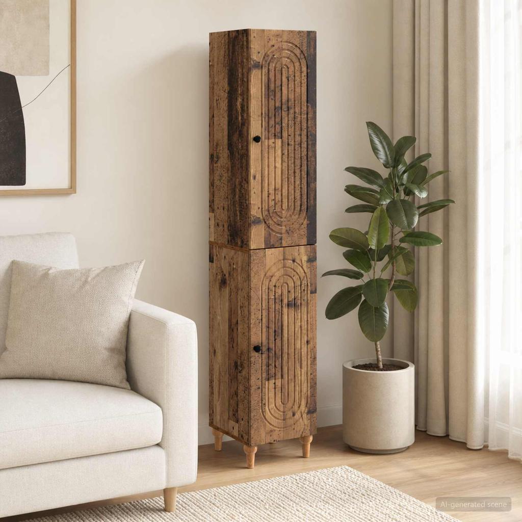 Cabinet Set 2 pcs Reclaimed Wood Wood Material