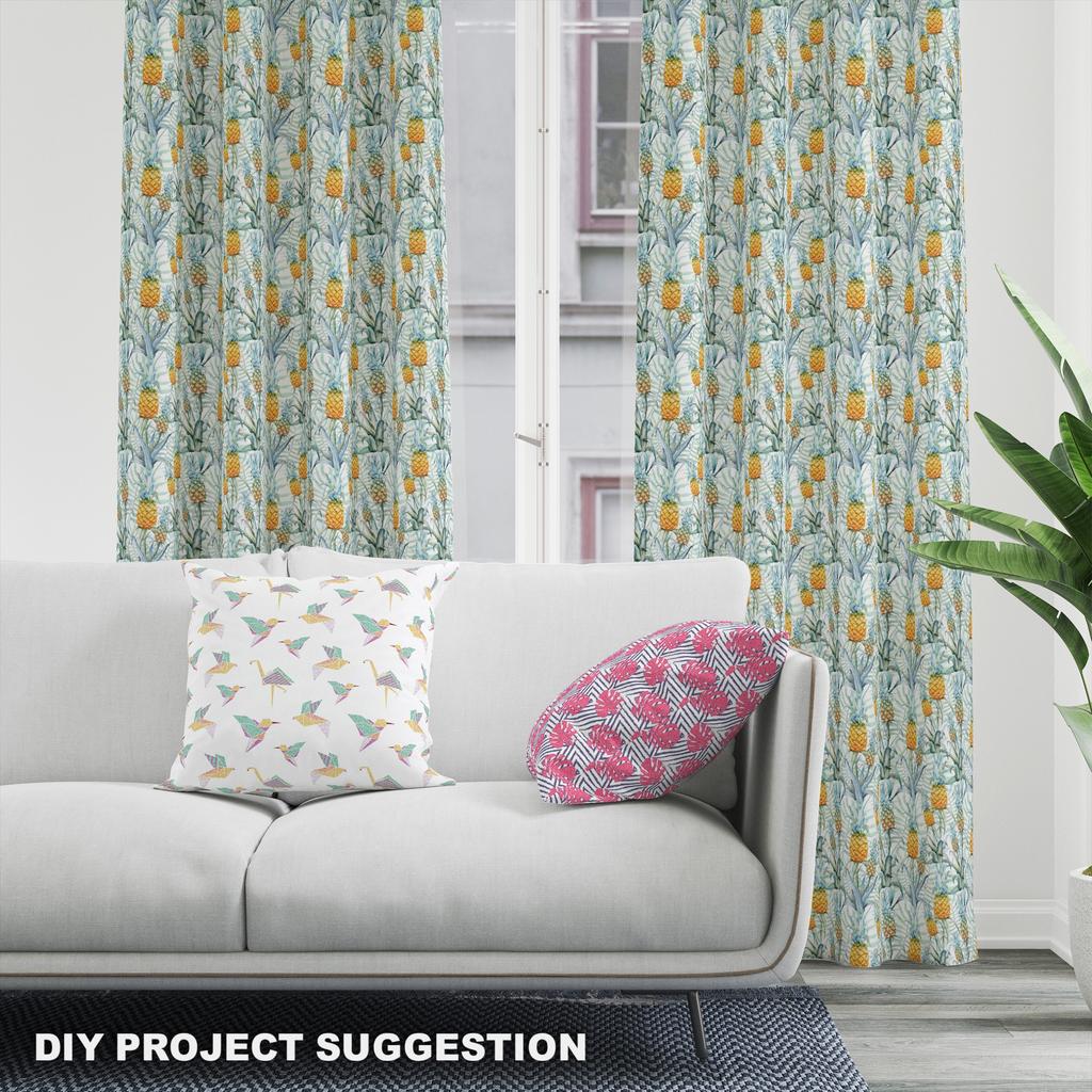 Royal Samt Stoff Polyester Zum Nähen - Motiv Ananas
