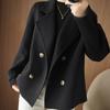 Women Fall Winter Coat Thick Loose Solid Color Double-breasted Buttons Lapel Notch Collar Long Sleeve Cold Resistant Lady Trench Coat