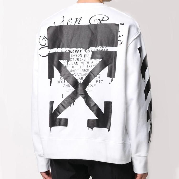 OFF WHITE Свитшоты Весна/Лето 20 Мужские Белые С Круглым Вырезом Средней Посадки Обычные OMBA037R20E300050110