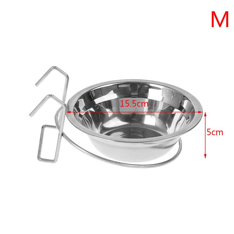 Миска из нержавеющей стали для подвешивания для питомцев, для кормления собаки, кошки, птицы, попугая, для еды, воды, клетка, чашка