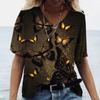 Women'S T-Shirt Summer Tops Clothing Butterfly Print Fashion Retro V-Neck T-Shirts Summer Short Sleeve Pullover Y2k Casual Shirt