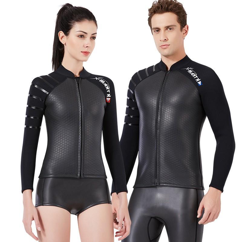 3mm Neoprene Wetsuit Top Men Women Warm Thermal Rash Guard Diving Surfing Snorkeling