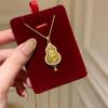 Zircon Gourd Pendant Necklace Light Luxury Niche Fashion Collarbone Chain New Item Jewelry