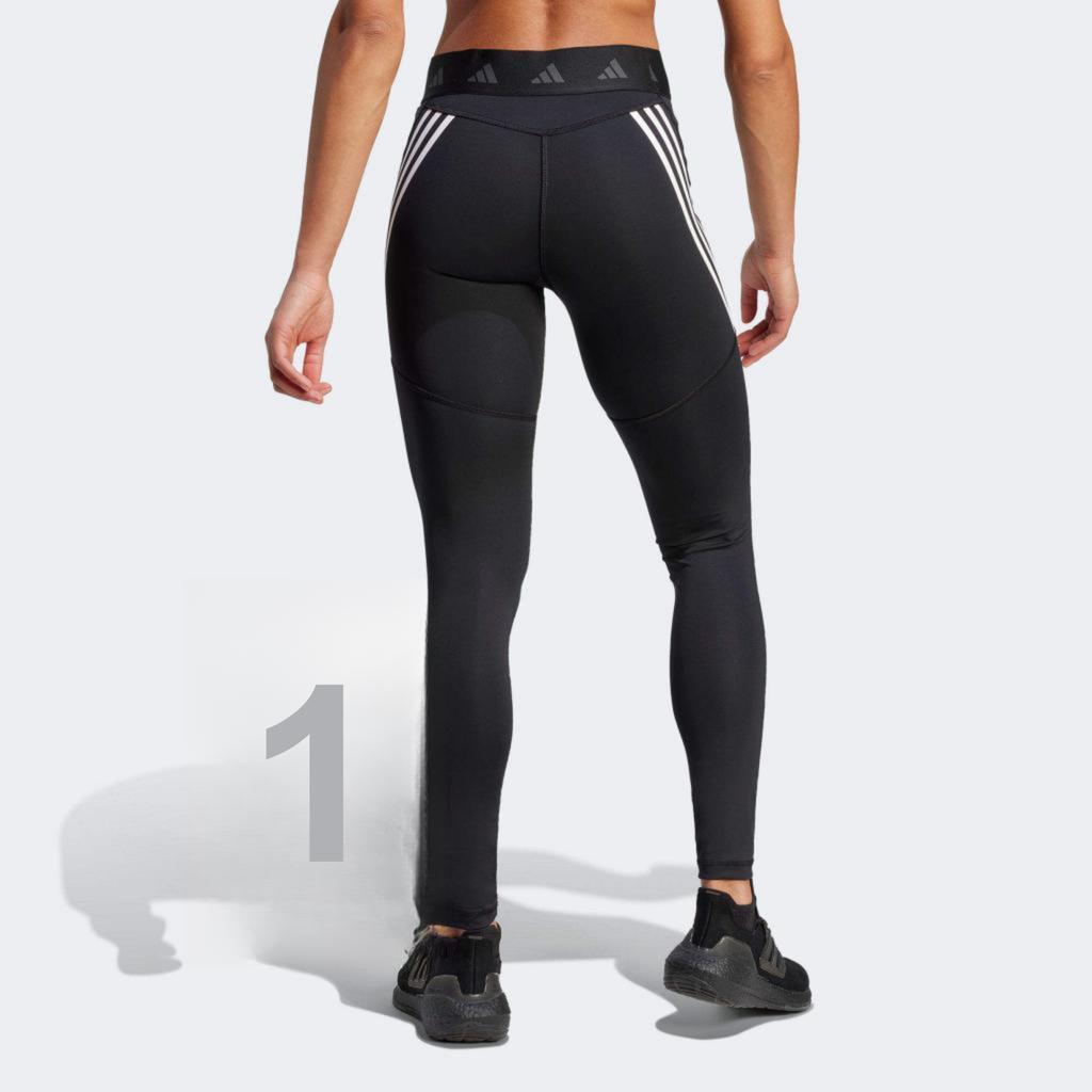 Adidas Женские леггинсы для фитнеса Techfit Hyperglam с высокой талией и цветными блоками, черные HY4146