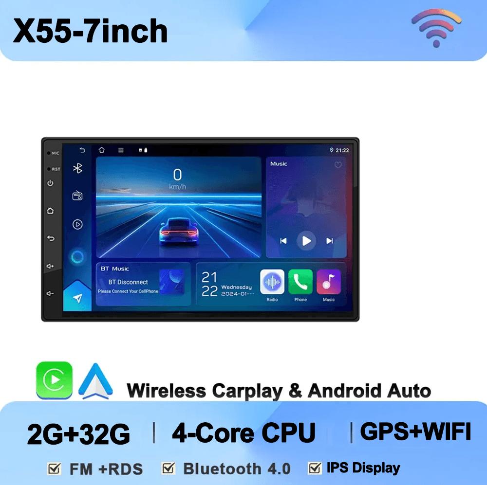 Android13 7 9 10 дюймов Автомобильный Радиоприемник GPS 2 din Радио Стерео Ресивер Плеер 64G Мультимедийный Плеер Беспроводной CarPlay Android Auto Подарок
