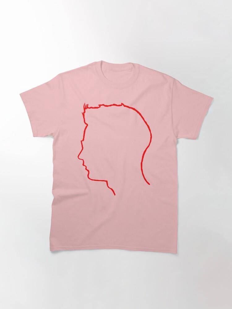 Depeche Mode Andy Fletch Fletcher profile red outline black background Classic T-Shirt