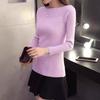 Women's Autumn and Winter One-line Collar Long-sleeved Inner Bottoming Knitted Jumper