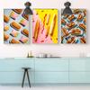 Веселый и вкусный хот-дог Гамбург, плакат с принтом, холст, живопись, современные настенные художественные фотографии, кухня, столовая, домашний декор, Куадрос