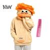 Skin Friendly Winter Wear Big Mouth Creature Flannel Hoodie with Comb, Men Women Oversized Hooded Unisex Pullover Top Sweatshirt, Thickened