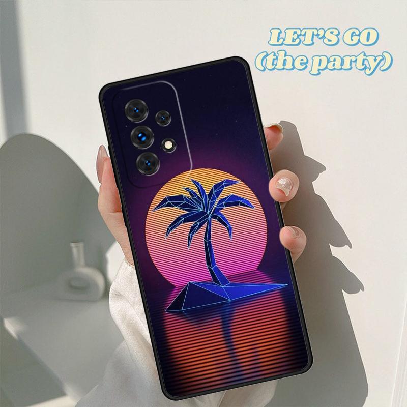 Чехол для телефона 80-х Retrowave Неоновые пальмы Для Samsung Galaxy A42 A31 A40 A51 A71 A32 A80 A52 A72 A73 A21S A50 A70 A11 A12