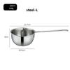304 Stainless Steel Mini Milk Pot Skillet Wooden Handle Steel Handle Oil Pouring Pan with Scale Butter Melting Pan Kitchen Tool