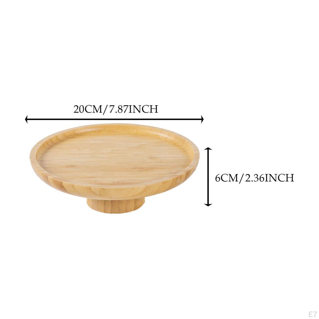 Wood Cake Stand Appetizers Fruit Plate Bamboo Serving Tray Cupcake for Pastries Celebration