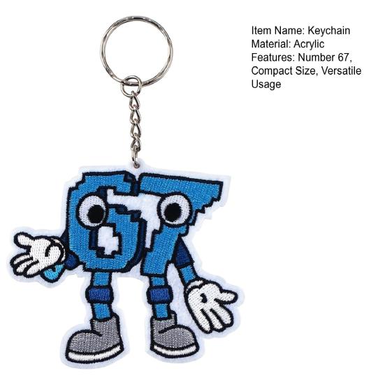 67 Брелок Синий Мультяшный Дизайн Легкий Компактный Держатель для Ключей Подвеска на Рюкзак Аксессуары Декоративный Шарм для Сумки