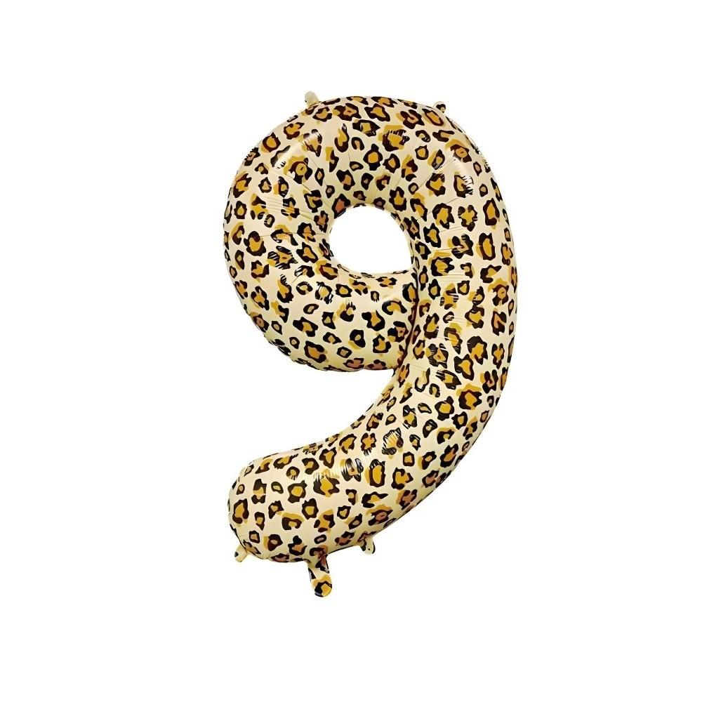 Inflatable Number Balloons 40 Inch Aluminum Foil Balloons Leopard Print Balloons Birthday Party