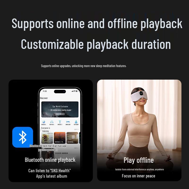 SKG T5 Smart Sleep Eye Mask with Bluetooth Music & Massage