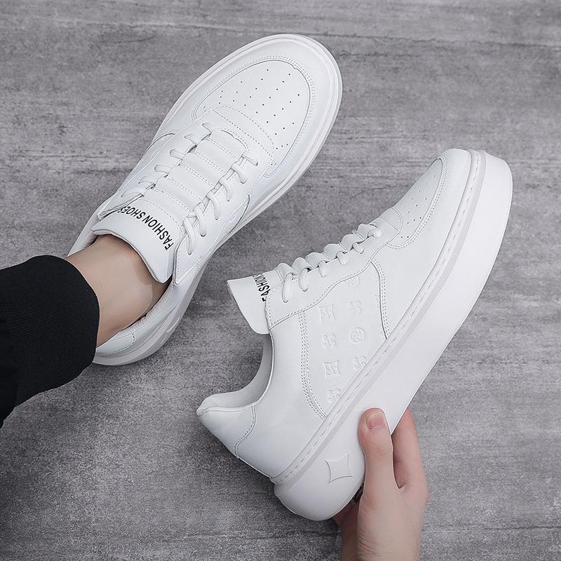 Маленькие белые туфли мужские платформа осень новая ниша увеличивающие рост мужские туфли кожаные универсальные модные туфли Вэньчжоу в наличии прямая трансляция