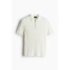 Рубашка поло HM Rib Knit Slim Fit Cream