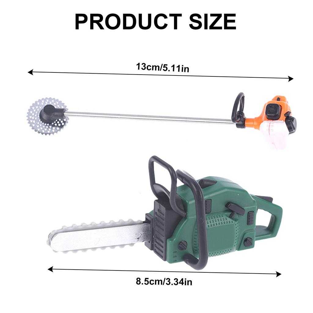 Маленькая газонокосилка для кукольного сада, демонстрационная миниатюрная бензопила, мебель для кукольного домика 1/12, украшения для кукольного домика