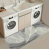 Gray Feather Non-Slip Rug, Machine Washable Floor Mat for Laundry Room Hallway Home Decor