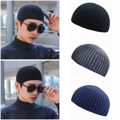 Уличный хип-хоп однотонная вязаная шапка без полей эластичная винтажная купольная шапка сохраняющая тепло шапка-бони бини для улицы