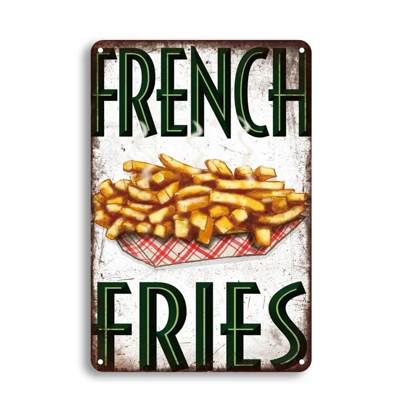 Hot Dogs Burgers Pizza Metal Signs Vintage Posters Kitchen Wall Decoration Tin Sign Bar Home Decor Metal Plaques Art Painting