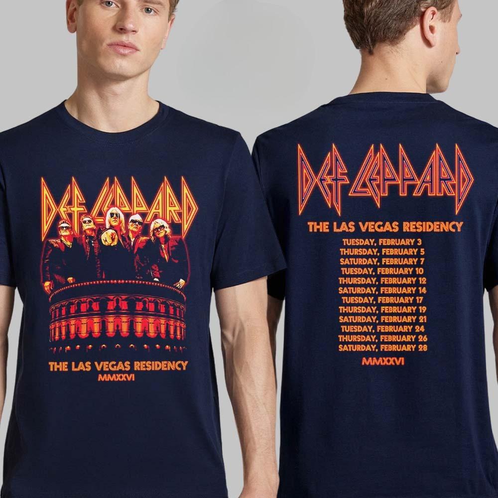 2026 Def Leppard Хлопковая Футболка с Логотипом Группы Унисекс Летняя С Коротким Рукавом Модный Бренд Футболка Роскошная Повседневная Винтажная Футболка