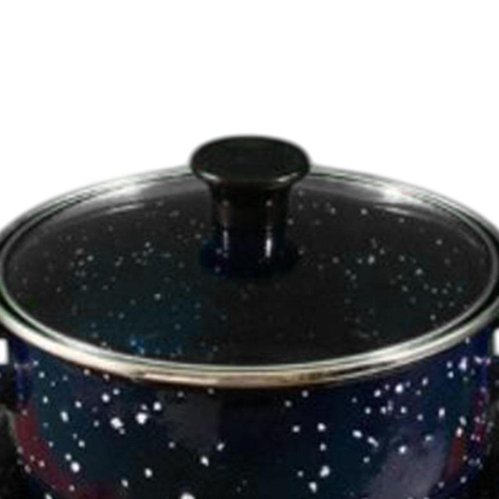 Эмалированная кастрюля из 3 предметов с крышкой, креативная жаропрочная кастрюля с двойными ручками, медленная
