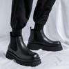 Ботинки Мартин мужские в британском стиле, высокие, рабочие ботинки, кожаные ботинки Челси мужские, увеличивающие рост, трендовые мужские ботинки 182182-R