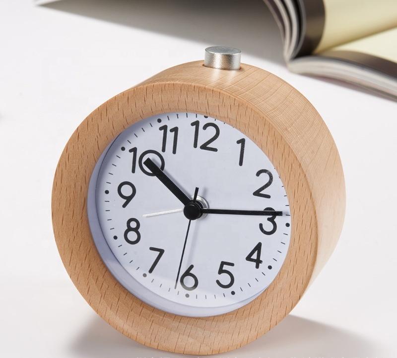 Desk Table Silent Quiet Hands Quartz Mini Round Imarch Analog Alarm Clock Mechanism Movements Quartz Table Clock With Light