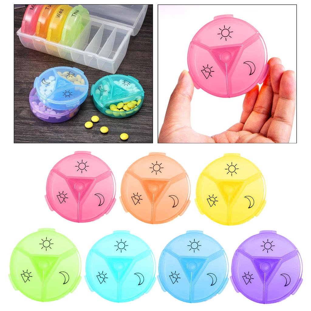 Pill Box Tablet Organizer Dispenser Vitamin Medication Container Red